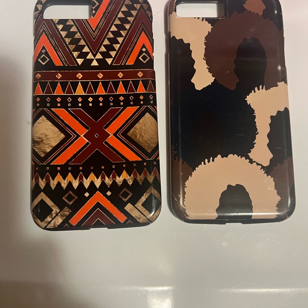 Society6 Tribal and Abstract Phone Case Duo - Red, Orange, Black, Brown